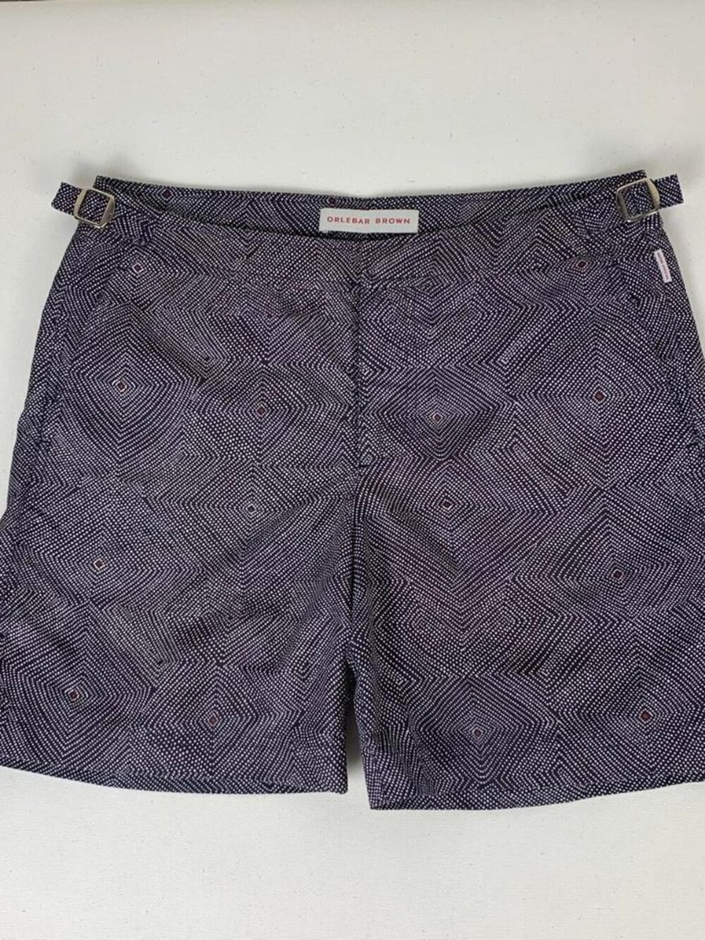 Orlebar Blue Geometric Print Swim Shorts - Stylish & Comfortable Size 30